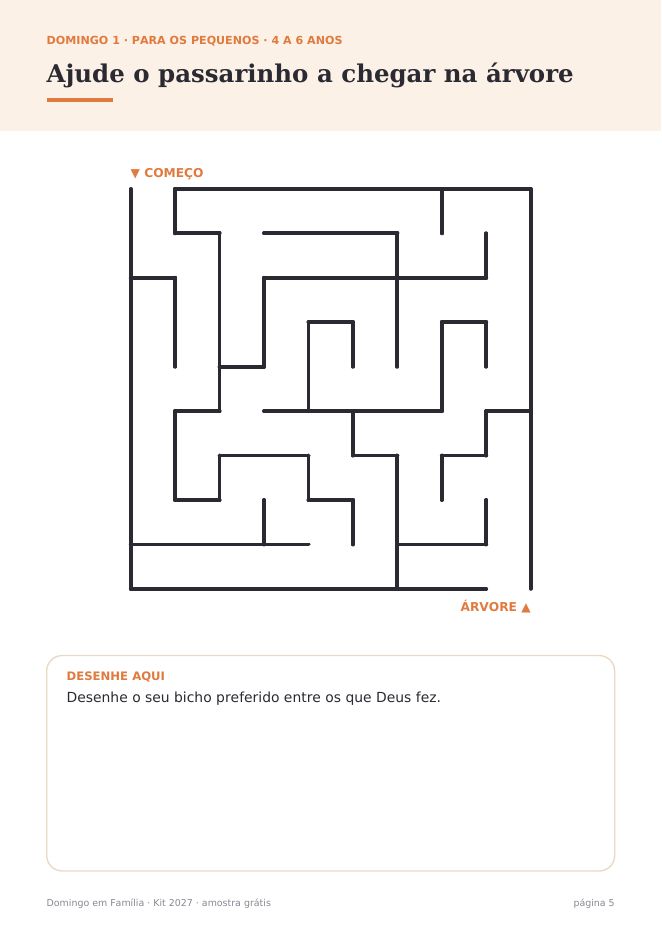 Para os pequenos: labirinto e espaço para desenhar